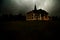 Spooky conceptual shot of Arvidsjaur church in Sweden