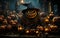 Spooky Decorations Eerie Halloween Themed Image with Pumpkins