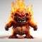 Spooky Demon On Fire: 3d Renders In The Style Of Fernando Botero