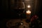 Spooky Elegance Halloween Wine Glass in Moody Lighting.AI Generated
