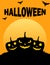 Spooky evil Halloween pumpkins orange poster