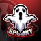 Spooky ghost mascot esport logo design