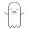 Spooky ghost thin line icon. Halloween ghost vector illustration isolated on white. Phantom outline style design