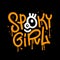 Spooky girl - Halloween lettering in urban graffuti style. Textured street waal art for holiday prints. Vector hand