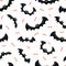 Spooky Halloween Flying Black and Orange Bats Vector Seamless Pattern