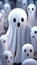 Spooky halloween ghost cartoon character design illustration AI Generated