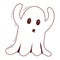 Spooky halloween ghost. Spooky poltergeist. Halloween scary ghostly monster. Halloween element. Trick or treat concept.