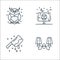 spooky halloween line icons. linear set. quality vector line set such as wall lamp, cleaver, frightening