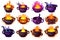 Spooky Halloween Stickers with Witch Cauldrons on White Background AI Generated