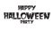 Spooky happy halloween party text with wood texture isolated on