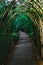 Spooky iron path through the woods of the park of Majolan, Blanquefort