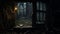 Spooky Night In An Old Woodsy Door: A Dark And Atmospheric Concept Art