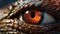 Spooky reptile portrait, dangerous viper looking with mesmerizing animal eye generated by AI