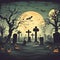 Spooky Retro Style Halloween Background