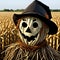 Spooky Scarecrow Close-up in Cornfield