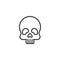 Spooky skull line icon