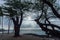 Spooky sky over the Pacific ocean in the aftermath of the volcanic eruption on the Big Island of Hawaii