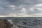 Spooky sky over the Pacific ocean in the aftermath of the volcanic eruption on the Big Island of Hawaii