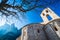 Spooky spire of the hermitage of Santa Cecilia de Montserrat, Marganell, Spain