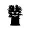 Spooky tree monster black silhouette