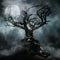 Spooky tree and moon