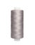 Spool of light grey sewing thread isolated on white