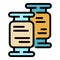 Spools thread icon color outline vector