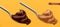 Spoon with chocolate and caramel. 3d vector icon