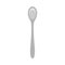 Spoon closeup equipment tool vector icon. Flat kitchen silverware top view silhouette