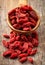 Spoon of dried goji berries