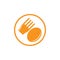Spoon fork circle restaurant decor vector