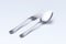 Spoon and fork isolated on white with clipping path.