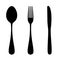 Spoon, fork and knife.