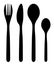 Spoon fork and knife black icon