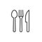 Spoon, fork, knife. Cutlery line icon