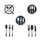 Spoon and fork logo vector icon