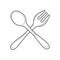 Spoon with fork simple food symbol vector illustration