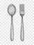 Spoon and fork sketch. Cutlery on a transparent background