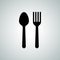 Spoon fork vector cutlery flat silhouette icon