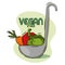 Spoon with a group of vegetables Vegan food lifestyle Vector
