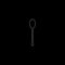 Spoon icon, line vector illustration. white outline on nlack background