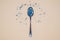 Spoon with microplastics