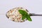 Spoon of puffed buckwheat