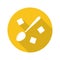 Spoon with refined sugar cubes. Flat design long shadow icon