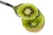 Spoon scooping kiwifruit