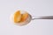 Spoon of semolina pudding