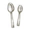 Spoons Metallic Kitchenware Color Vector