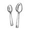 Spoons Metallic Kitchenware Monochrome Vector