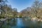 Sport and activity: canoeing around Malmo Kungsparken sea canals. Boats are available to people for kayaking in this vibrant park