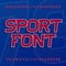 Sport alphabet vector font. Oblique typeface for labels, titles, posters or sportswear.